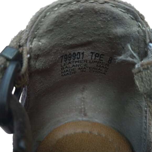 Minnetonka Women's 8 Taupe Suede Merriam Fringe Studded Wedge Strappy Sandals - Picture 8 of 8